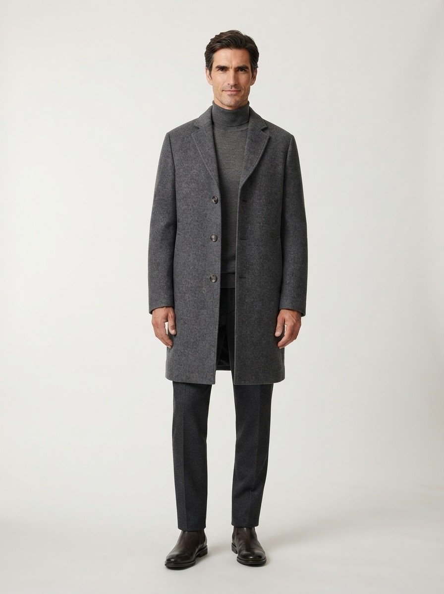 Mantel Hyde, Slim Fit, Wolle, grau