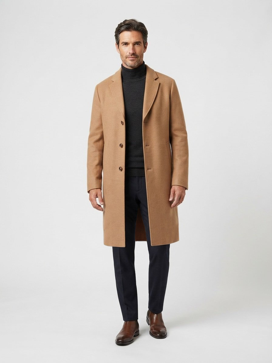 Mantel Hyde, Slim Fit, Wolle, beige