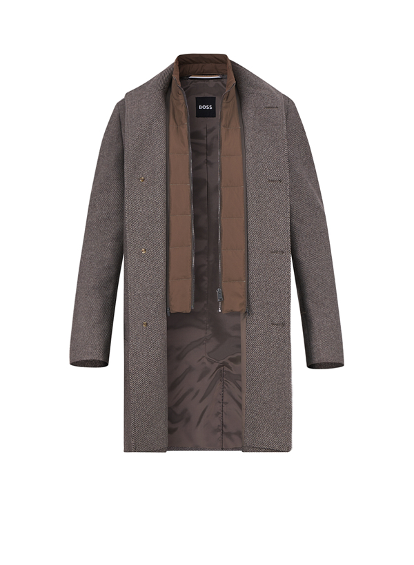 Mantel Hyde, Slim Fit, Wolle, braun