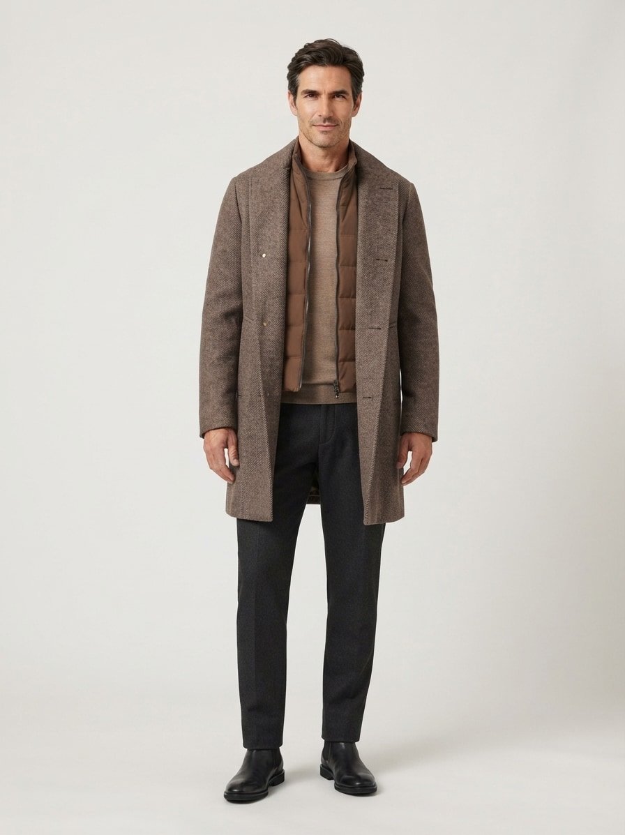 Mantel Hyde, Slim Fit, Wolle, braun