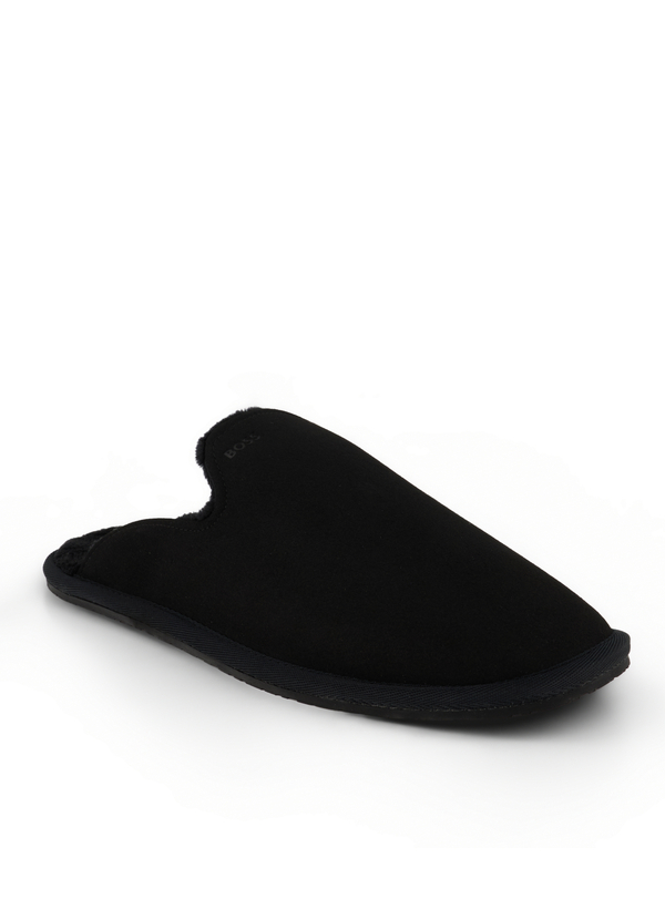 Hauspantoffeln, Textil warmgefüttert, schwarz