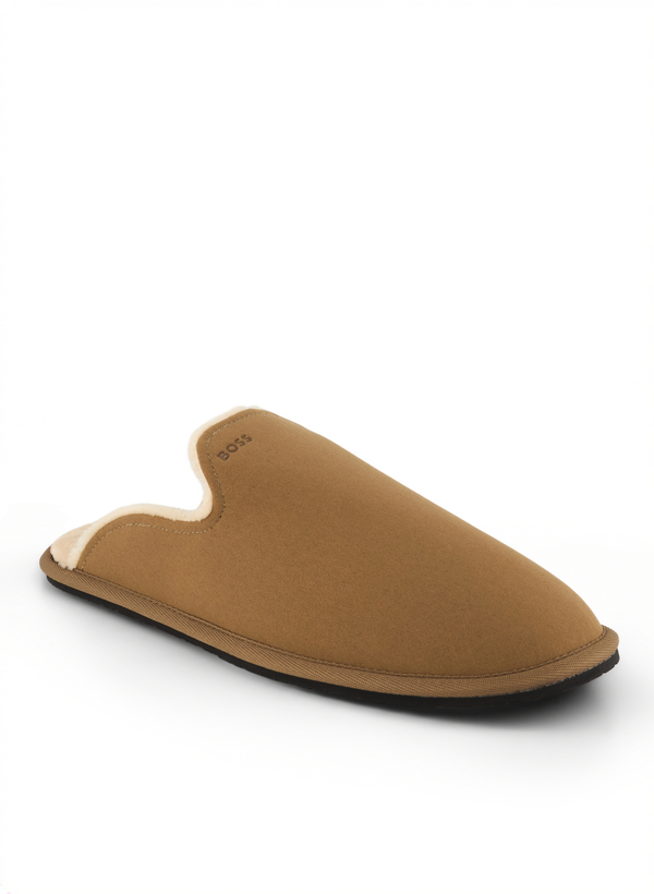Hauspantoffeln, Textil warmgefüttert, beige