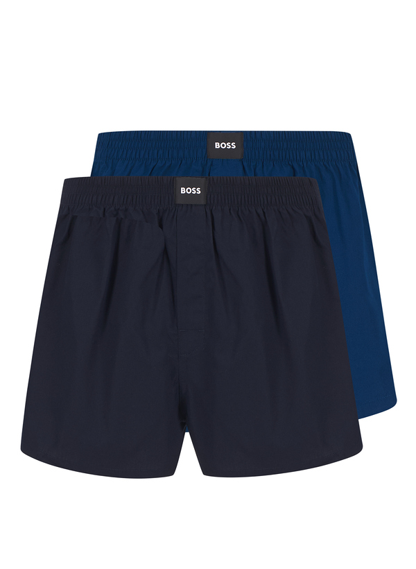 BOSS Black Herren Boxershorts blau Baumwolle & Mix gestreift