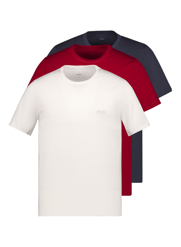 T-Shirts, Baumwolle, weiß-rot. navy