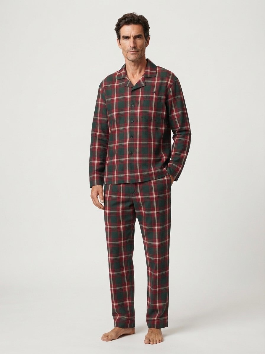 Pyjama Holiday, Flanell, rot-grün kariert