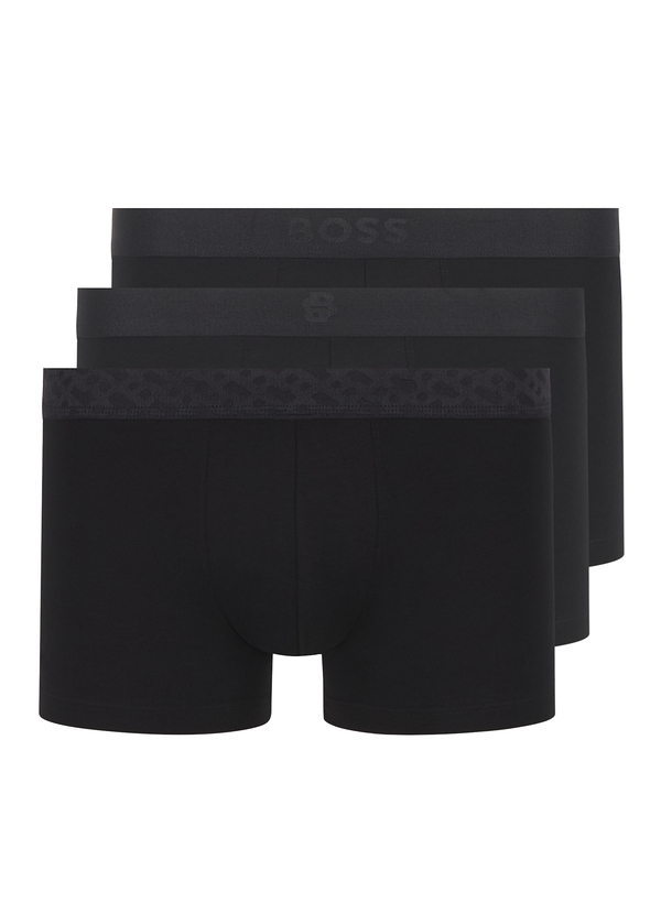 BOSS Black Herren Trunks schwarz Baumwolle & Mix gemustert