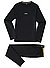 Set, Pyjama, Baumwoll-Jersey, schwarz - schwarz