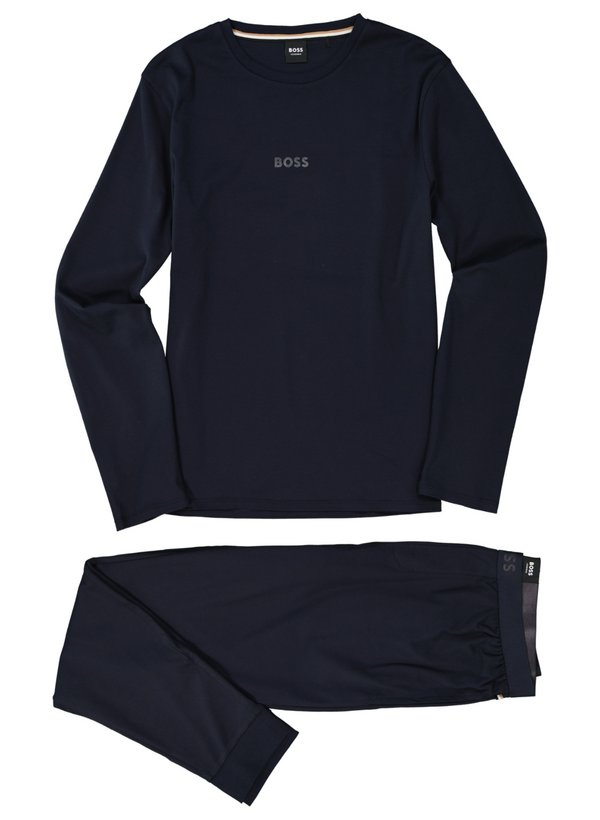 Set, Pyjama, Baumwoll-Jersey, dunkelblau