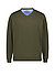 Pullover, Baumwolle, dunkelgrün meliert - dunkelgrün