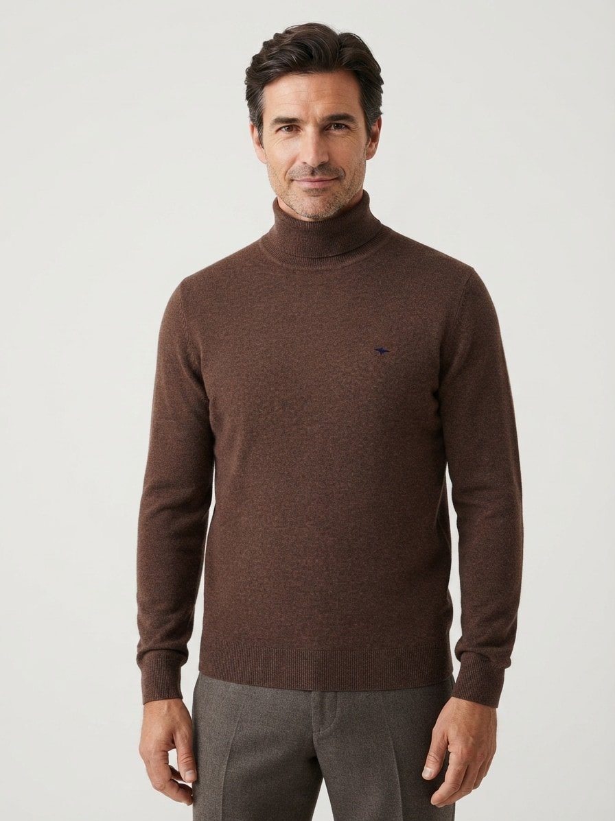 Pullover, Baumwolle, dunkelbraun meliert