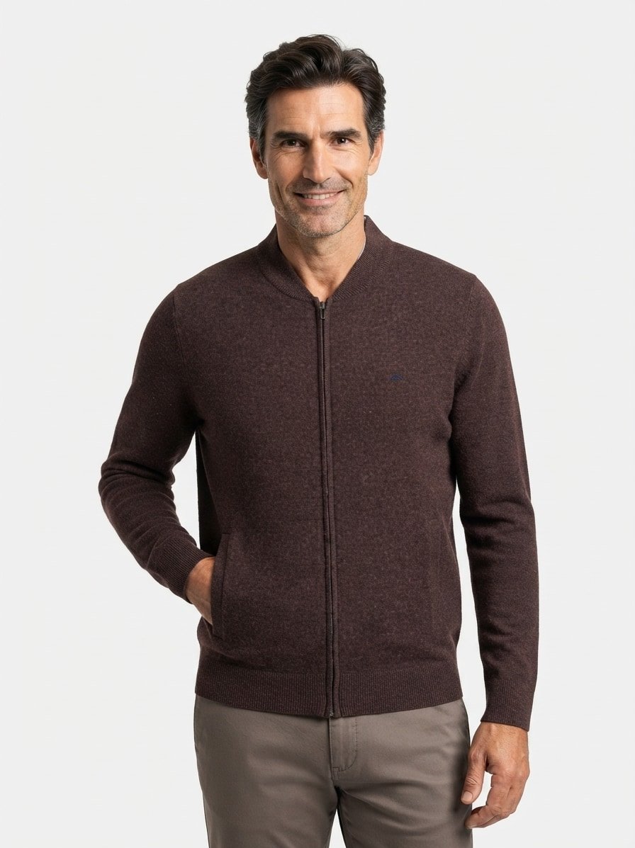 Cardigan, Wolle-Kaschmir, braun