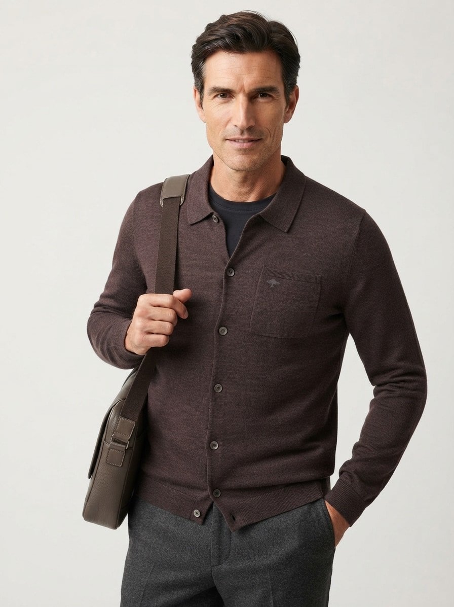 Cardigan, Wolle, braun