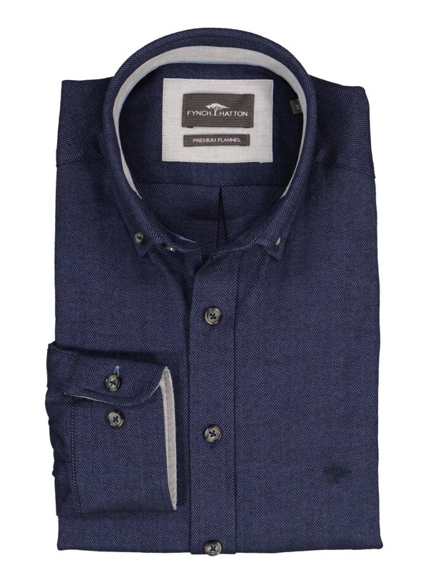 Hemd, Flanell, Button-Down, navy