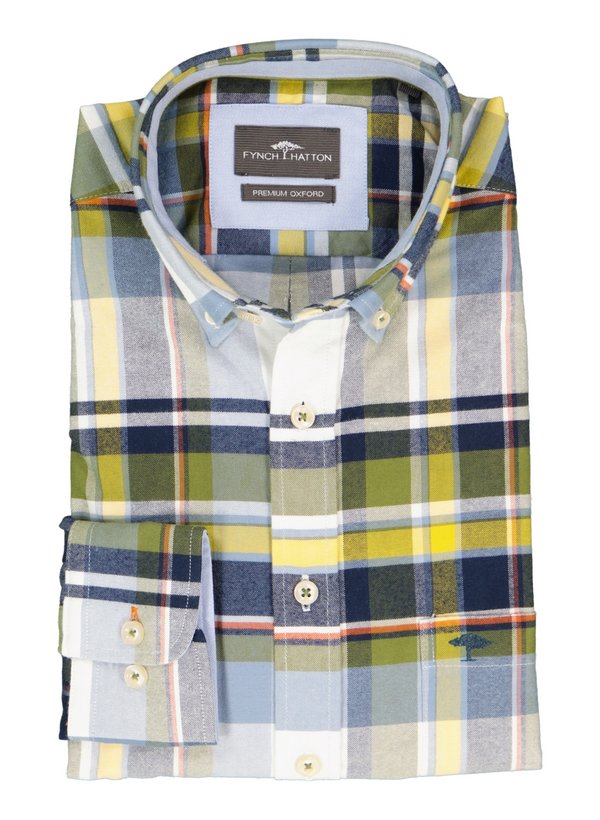 Hemd, Oxford, Button-Down, Brusttasche, curry kariert