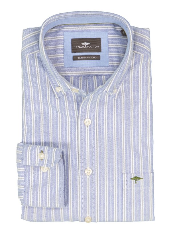 Hemd, Oxford, Button-Down, Brusttasche, blau gestreift