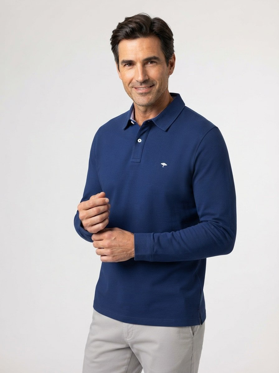 Polo-Shirt, Baumwoll-Piqué, ink blue