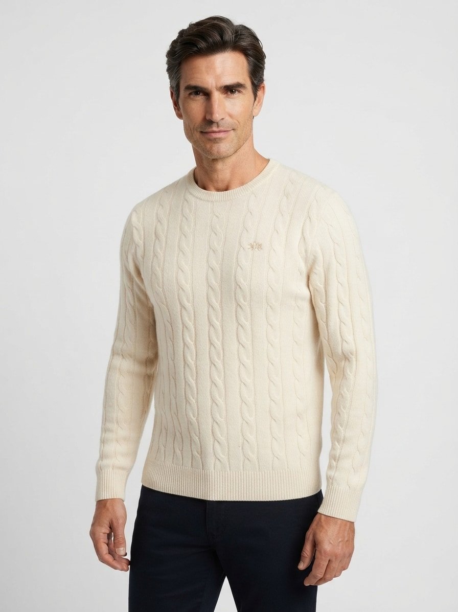 Pullover, Wolle-Kaschmir, ecru