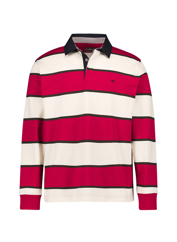 Polo-Shirt, Baumwolle, dunkelrot-ecru