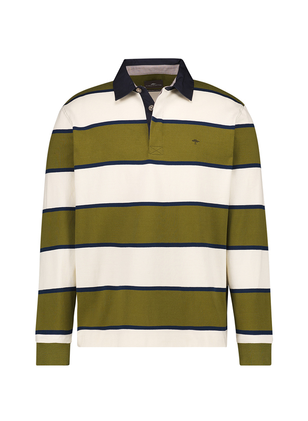 Polo-Shirt, Baumwolle, dunkelgrün-ecru