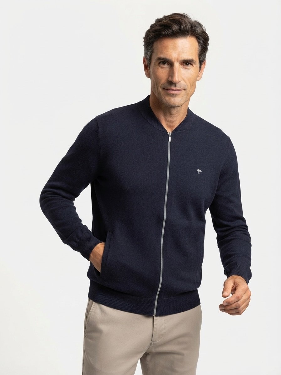 Cardigan, Baumwolle, navy