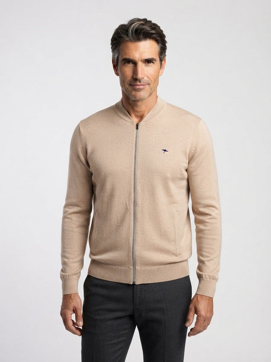Cardigan, Baumwolle, beige
