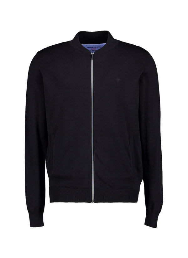Fynch-Hatton Herren Cardigan schwarz Baumwolle unifarben