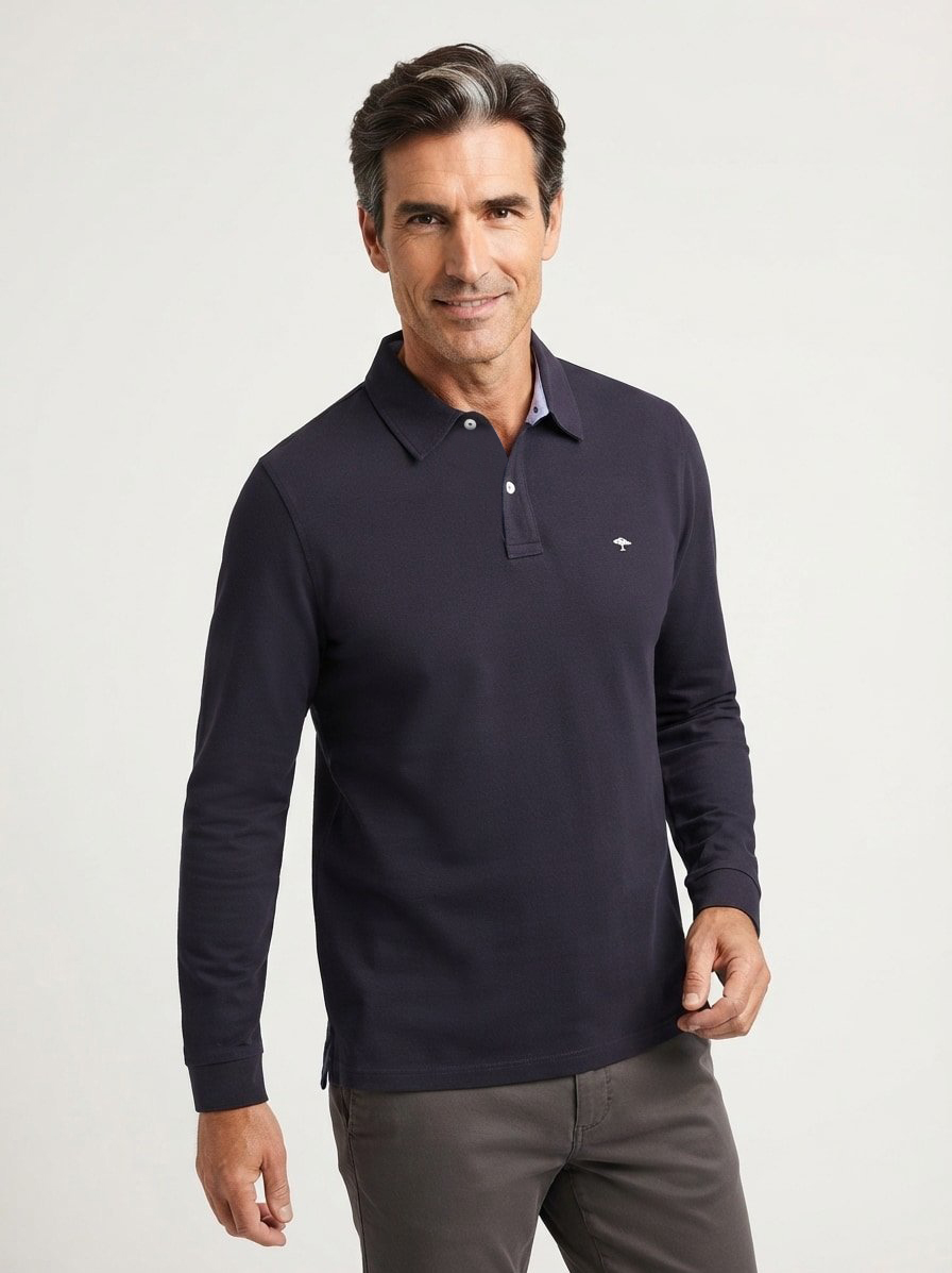 Polo-Shirt, Baumwolle-Piqué, navy