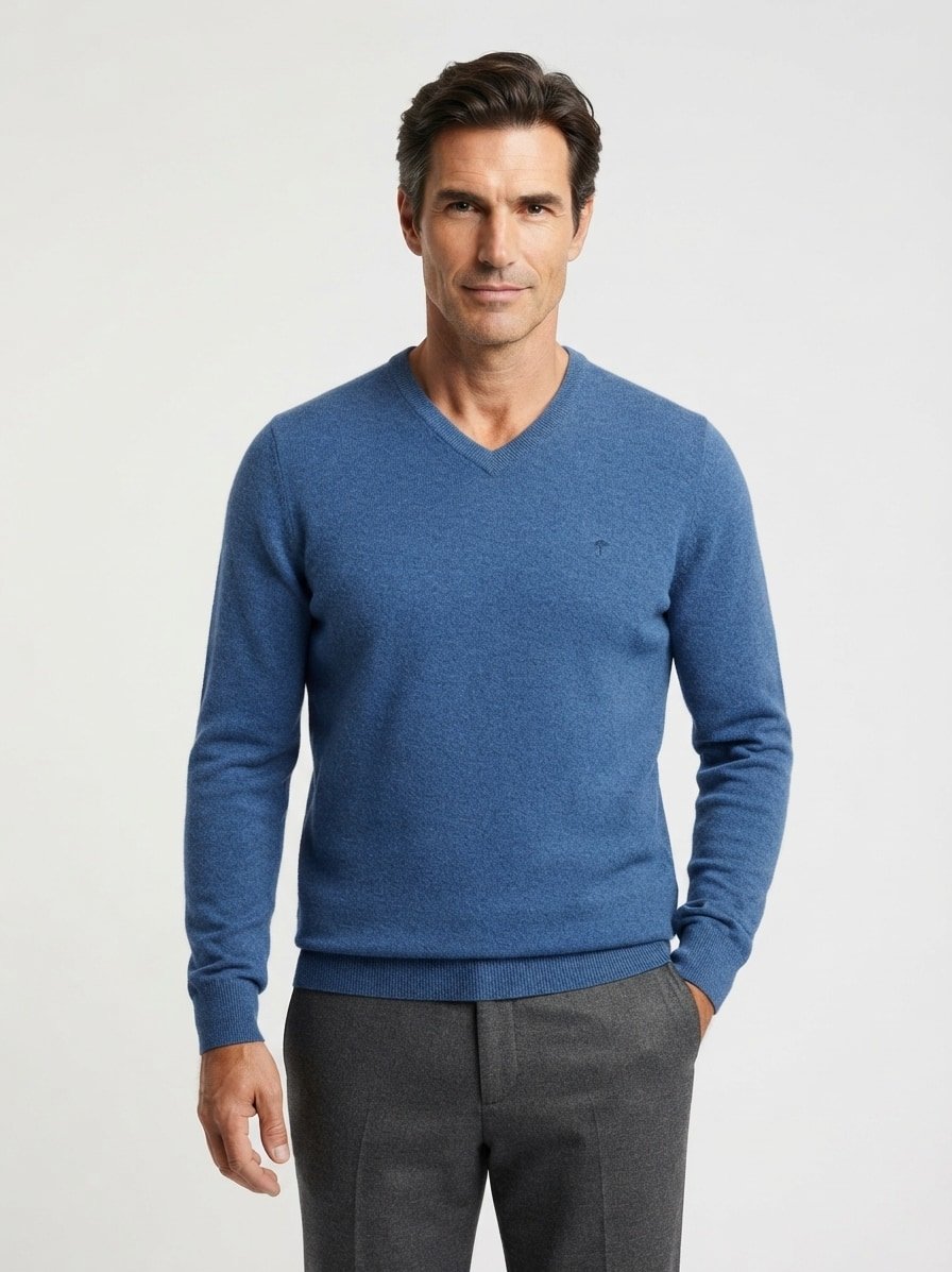 Pullover, Wolle-Kaschmir, blau