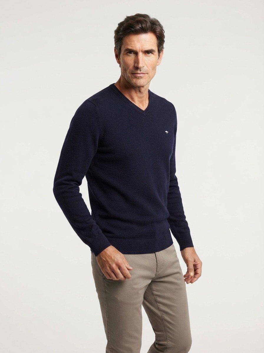 Pullover, Wolle-Kaschmir, navy