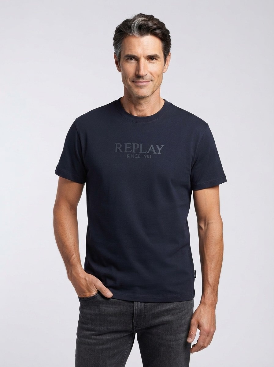 T-Shirt, Baumwolle, dunkelblau
