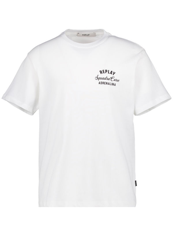 T-Shirt, Baumwolle, mit Rückenprint, creme