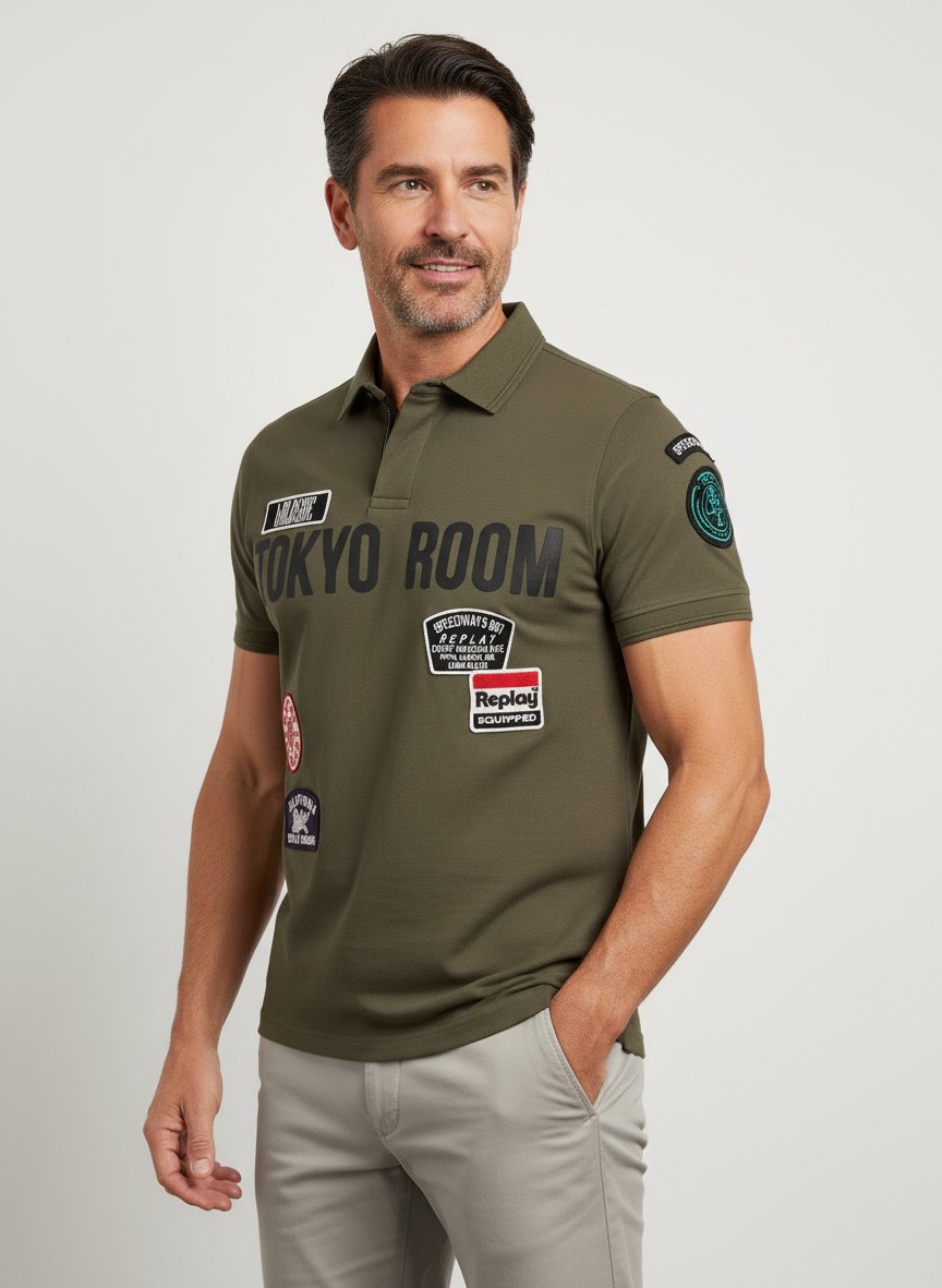 Polo-Shirt, Regular, Piquè-Stretch, waldgrün