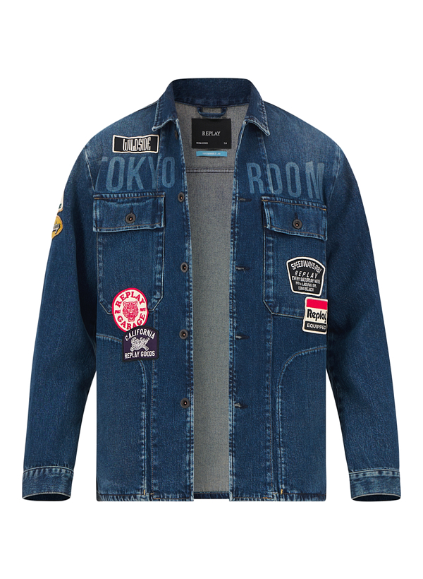 Jeansjacke, Baumwoll-Stretch, blau