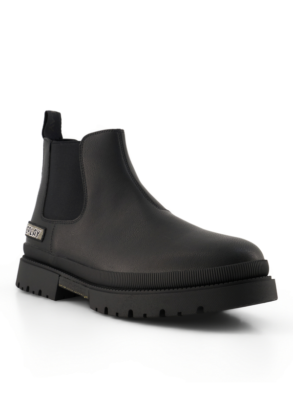 Replay Herren Chelsea Boots schwarz Synthetik