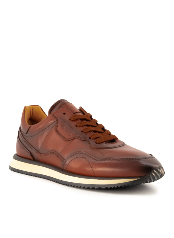 Sneaker, Leder, cognac