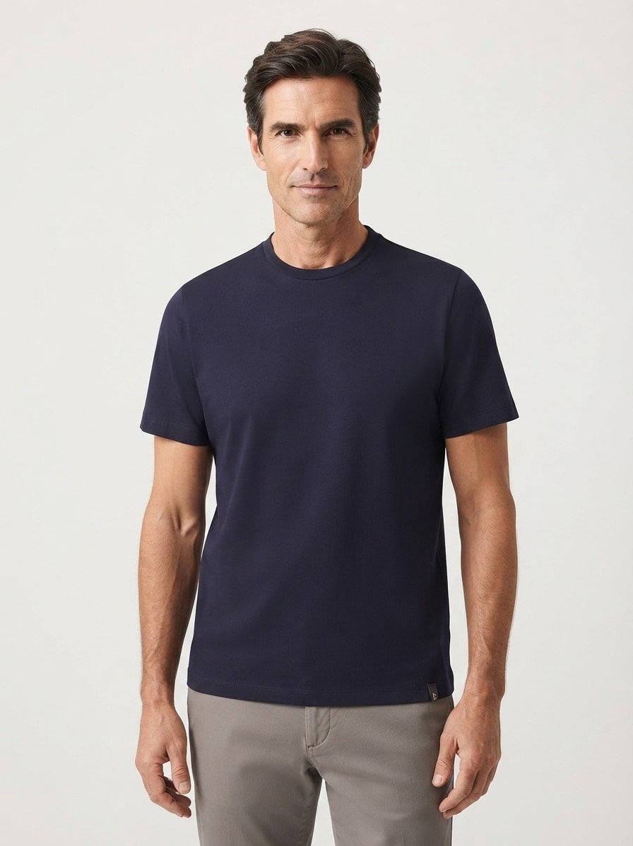 T-Shirt, Regular, B Tech, Stretch-Jersey, navy strukturiert