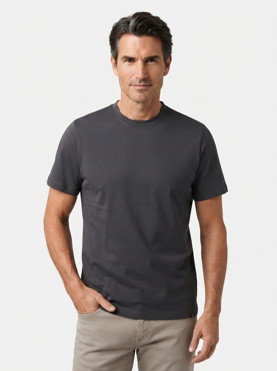 T-Shirt, Supima Baumwolle-Stretch, dunkelgrün