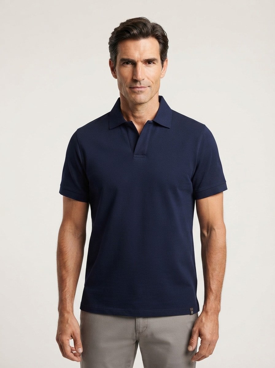 Polo-Shirt, Regular, Baumwoll-Piqué, navy