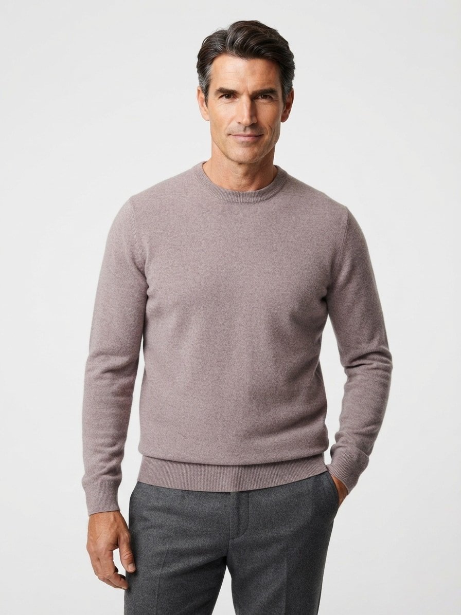Pullover, Regular, Merinowolle extrafein, sand meliert
