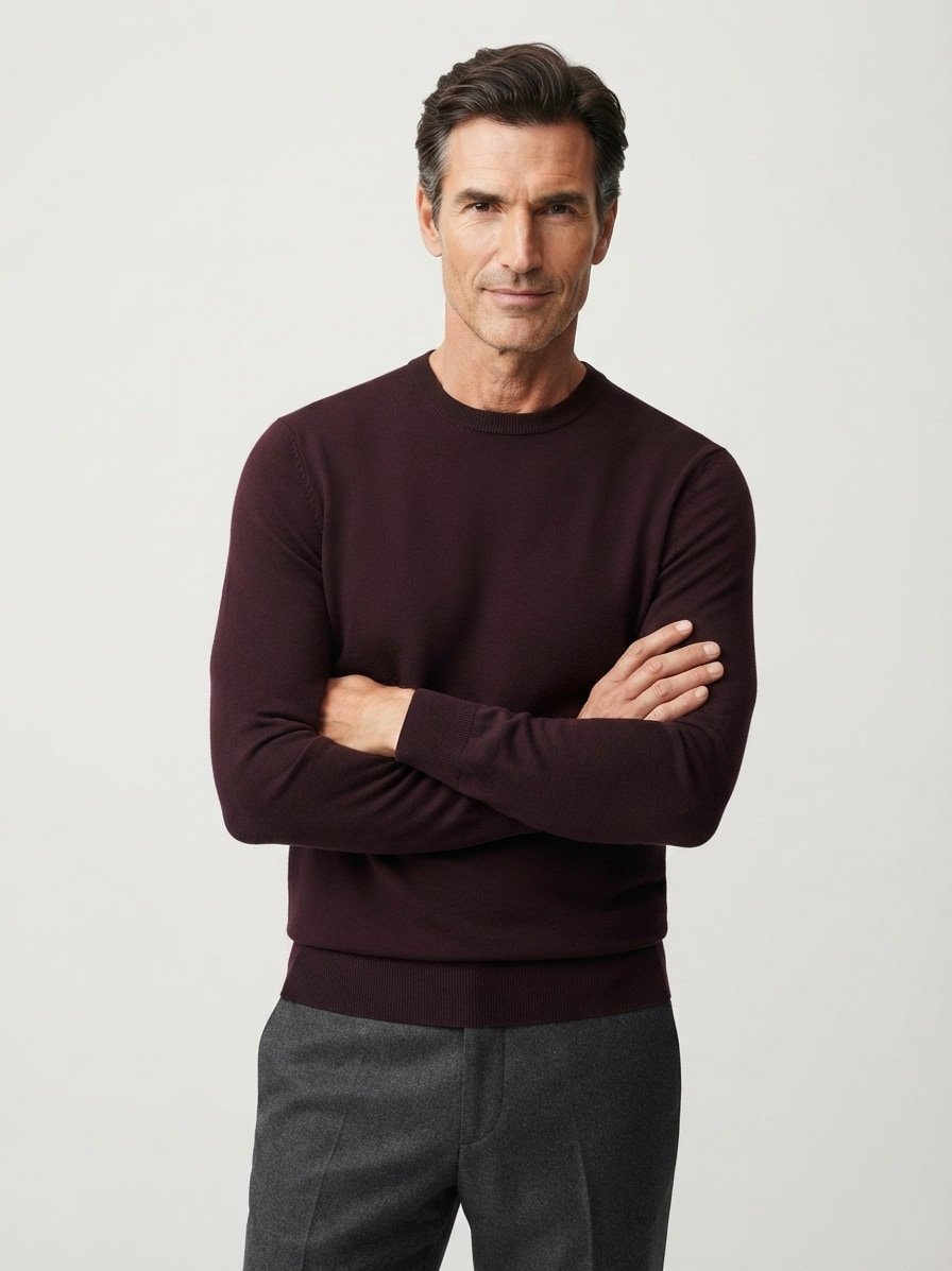 Pullover, Regular, Merinowolle extrafein, dunkelbraun