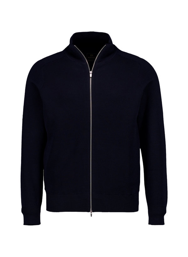 BOGGI MILANO Herren Cardigan blau Merinowolle unifarben
