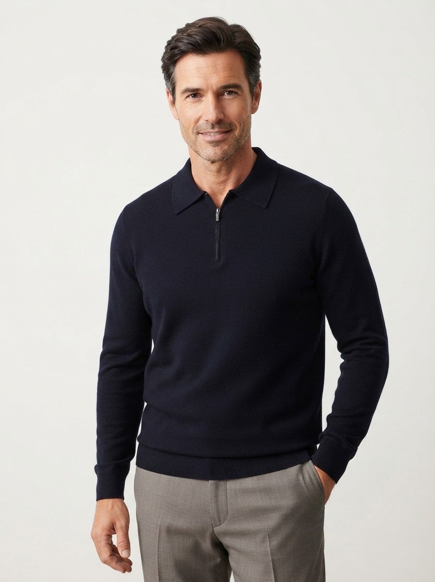 Troyer, Regular,Merinowolle extrafein, navy