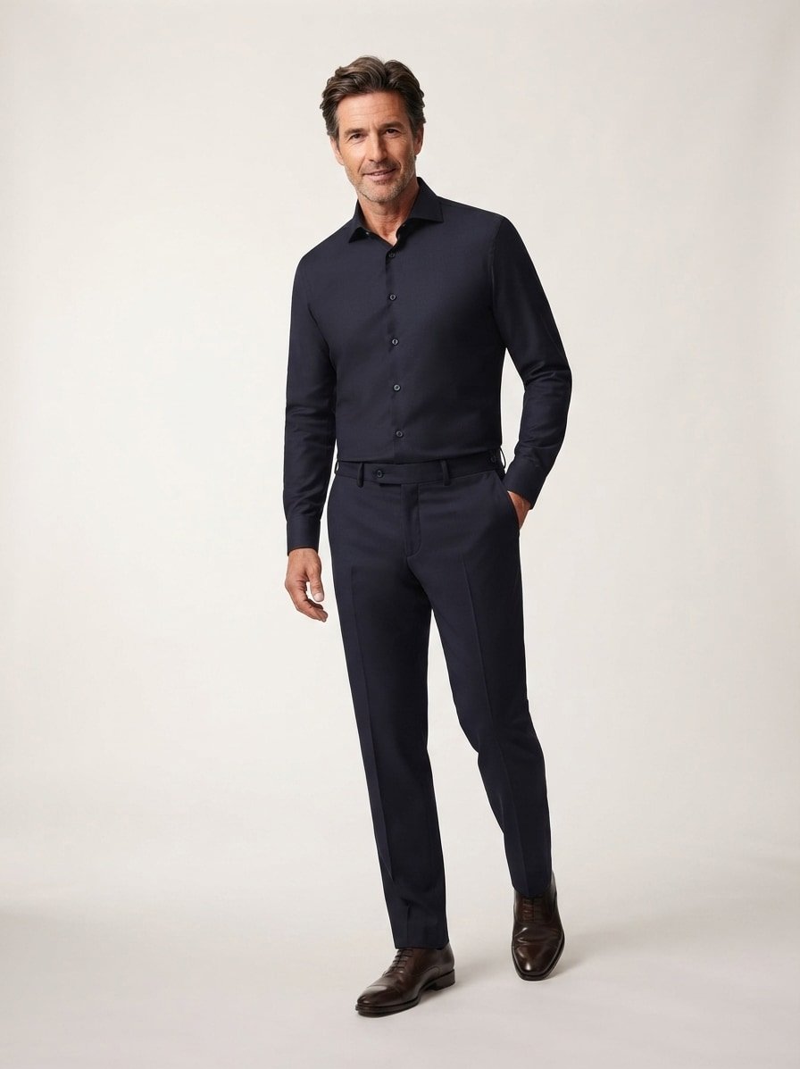 Hose Scottie, Regular Fit, Woll-Stretch, navy