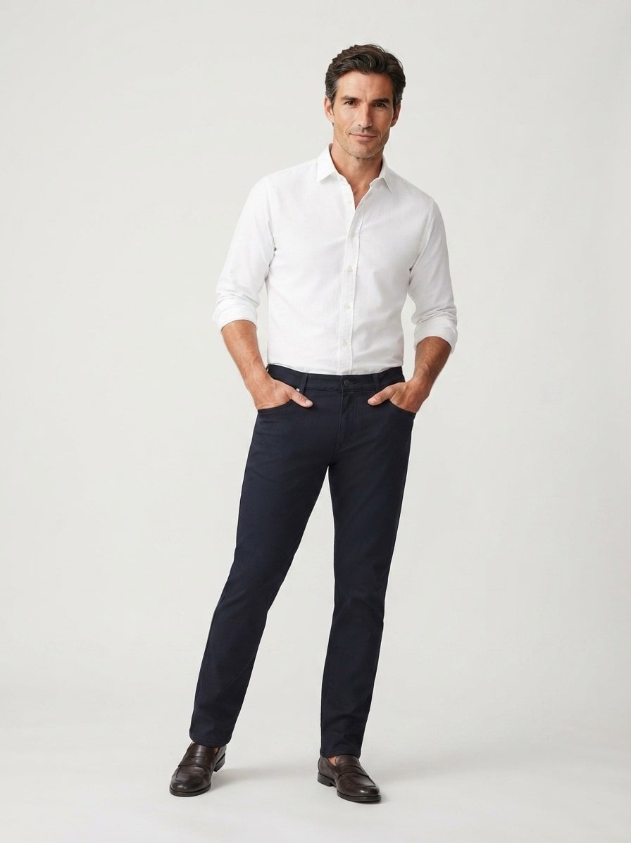 Hose Claude, Regular Fit, Baumwoll-Stretch, navy