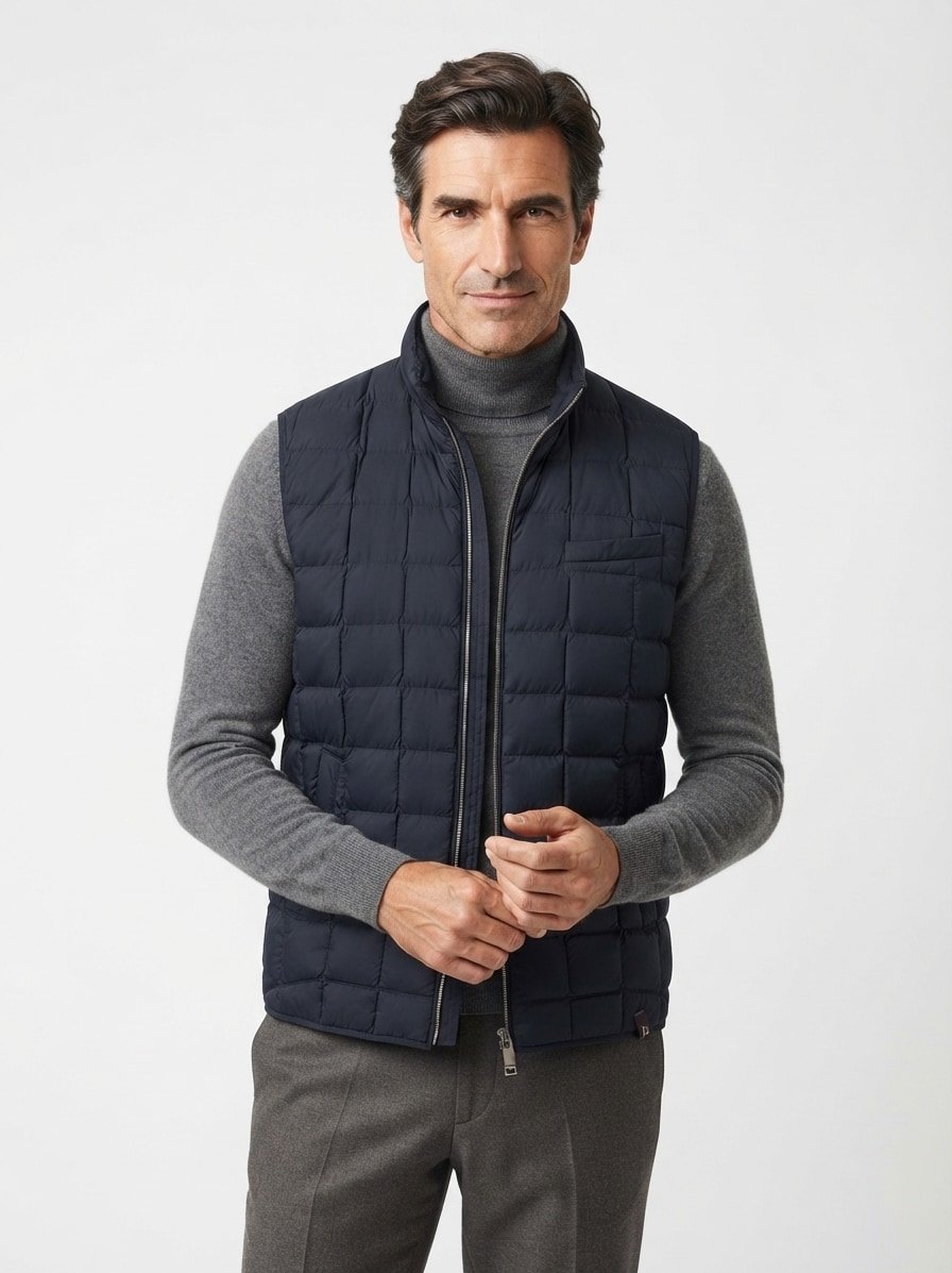 Daunenweste, Mikrofaser, navy
