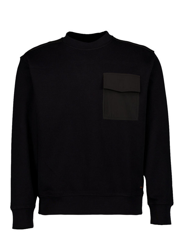 Sweatshirt, Baumwolle, Brusttasche, schwarz