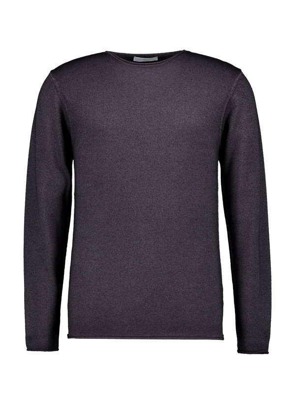 Pullover, Merinowolle extrafein, dunkelgrau meliert