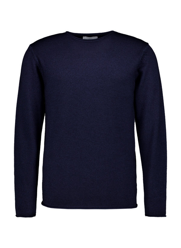 Pullover, Merinowolle extrafein, dunkelblau meliert
