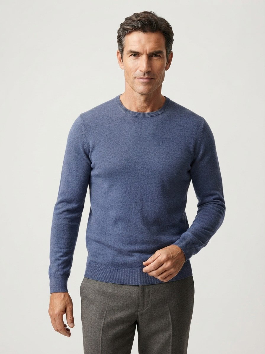 Pullover, Merinowolle extrafein, indigo meliert