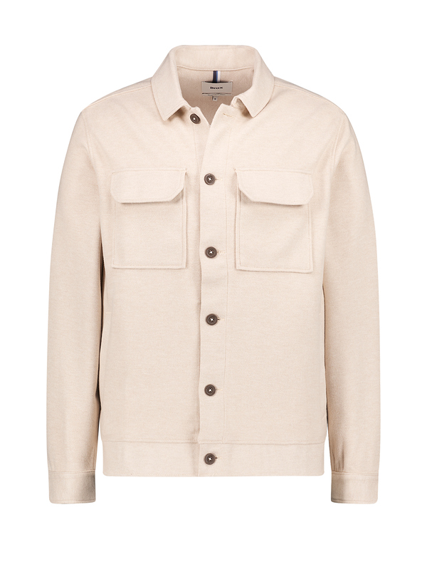 Overshirt, Jersey-Flanell, Viskose-Mischung, Brusttaschen, ecru melange